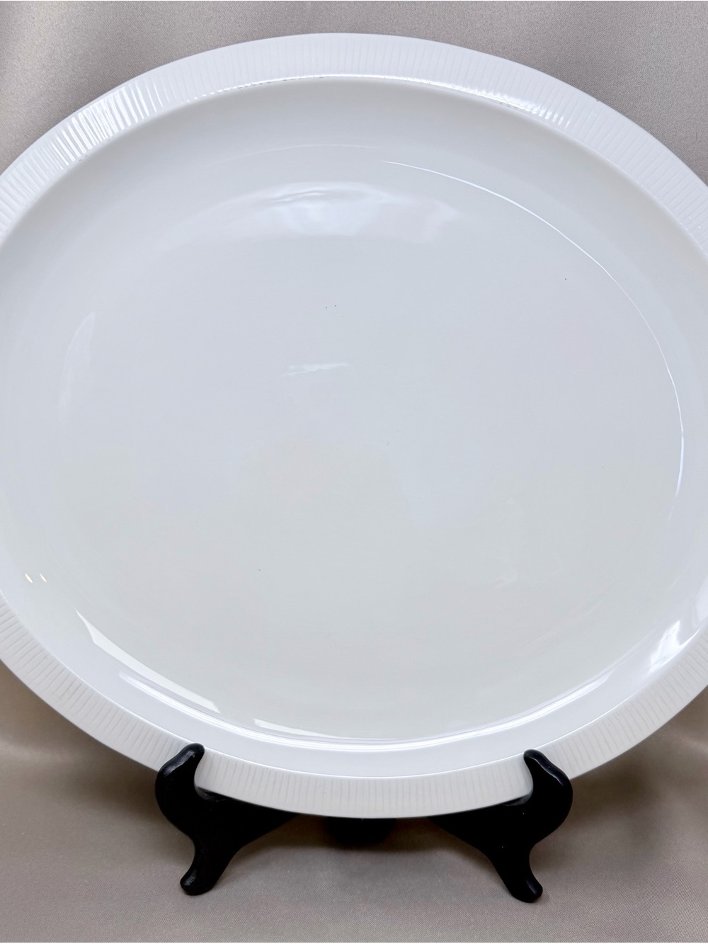 Vintage Franciscan Interpace Durable China White 16” Oval Serving Platter USA